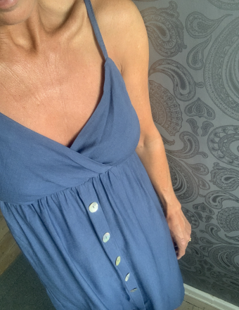 CarlaCarla Amalfi kort kjole med stropper jeansblå